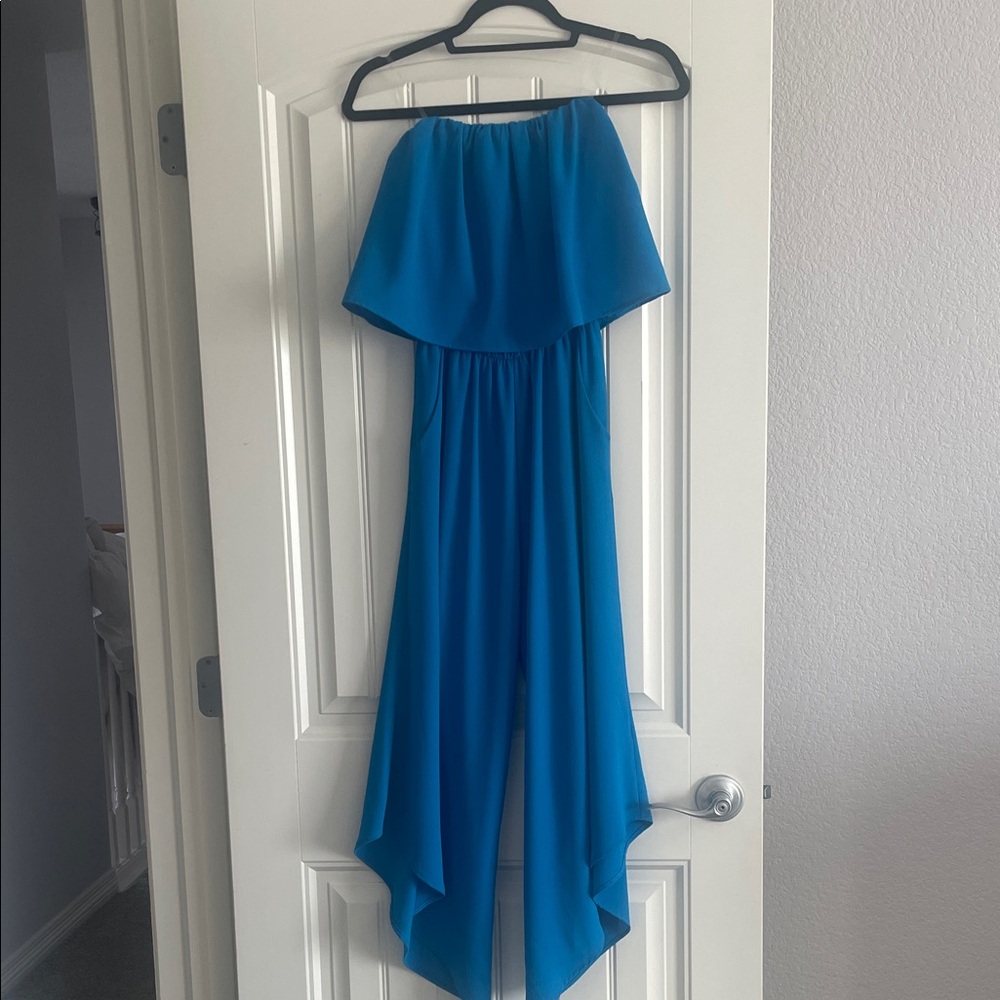 Elegant Blue Strapless jumpsuit